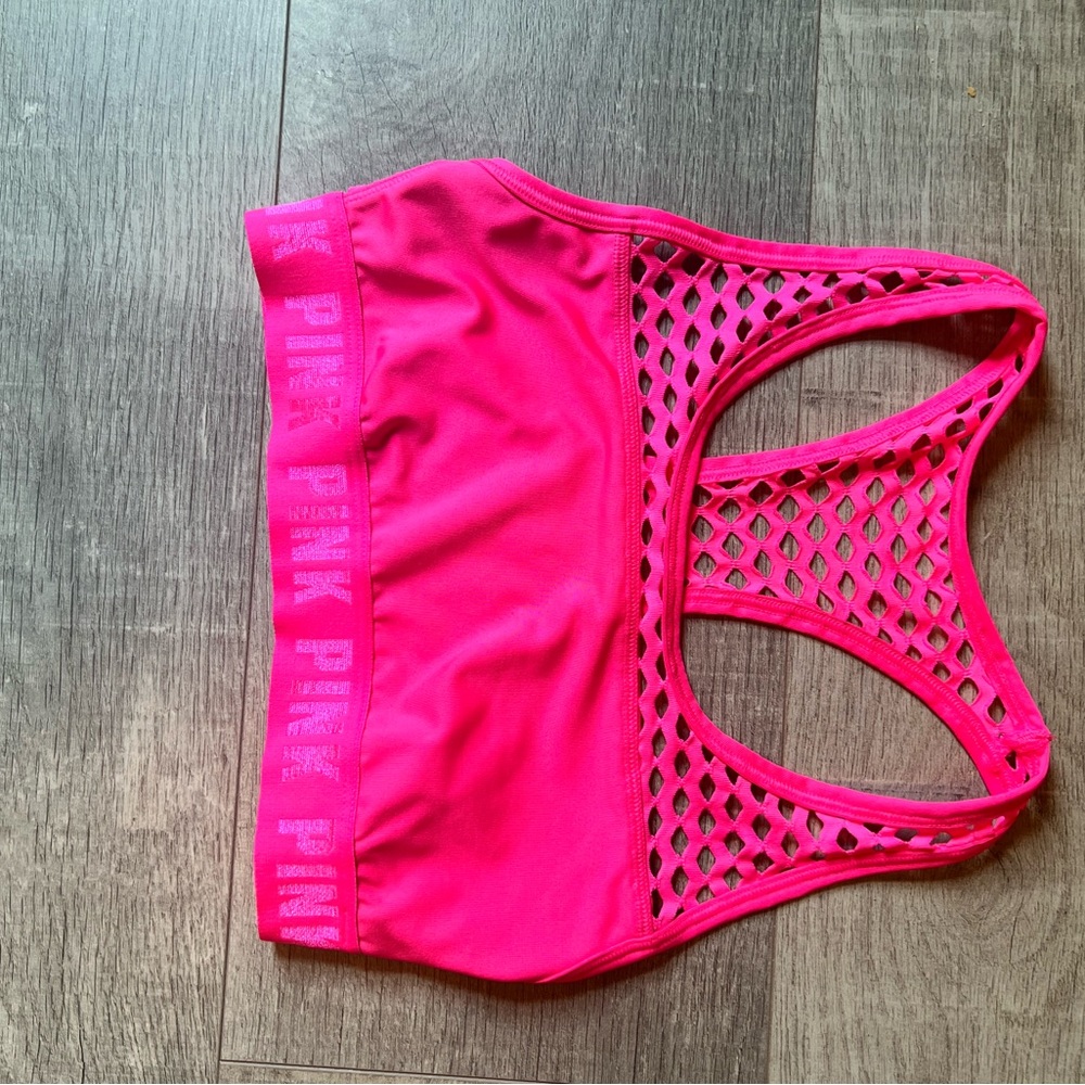 PINK Victoria's Secret Pink Sports Bra with Racerback Design